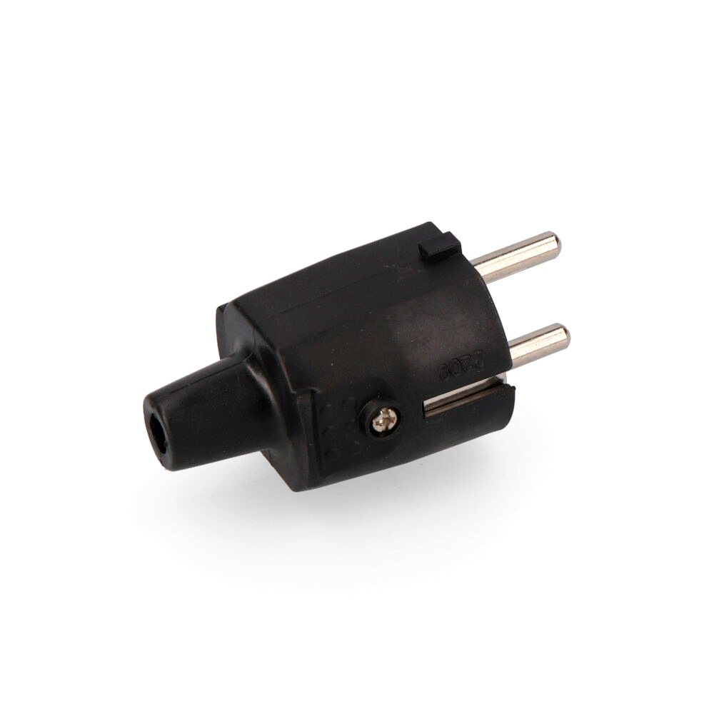 CLAVIJA DE GOMA 10/16A 250V T/TL IP44 4,8mm NEGRA (ENVASADA)