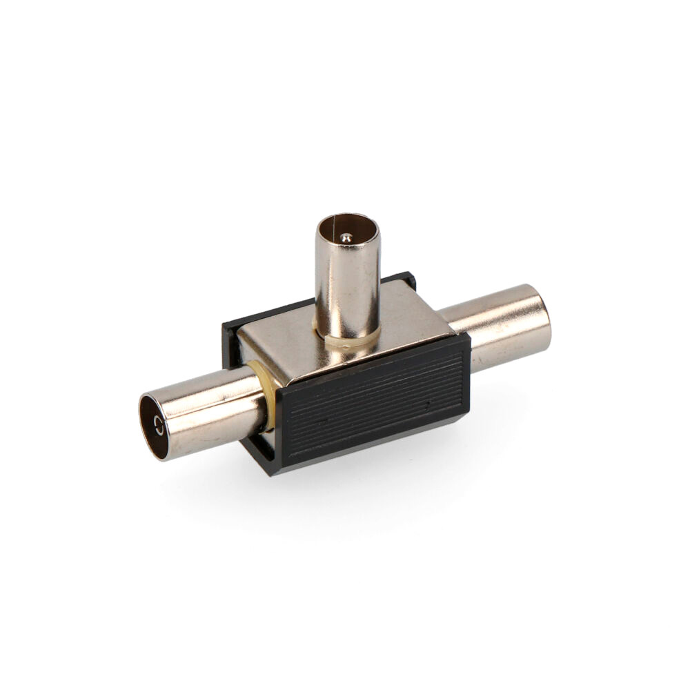dERIVADOR TV 1 CLAVIJA + 2 BASES NEGRO BLINDADO ENVASADO EDM