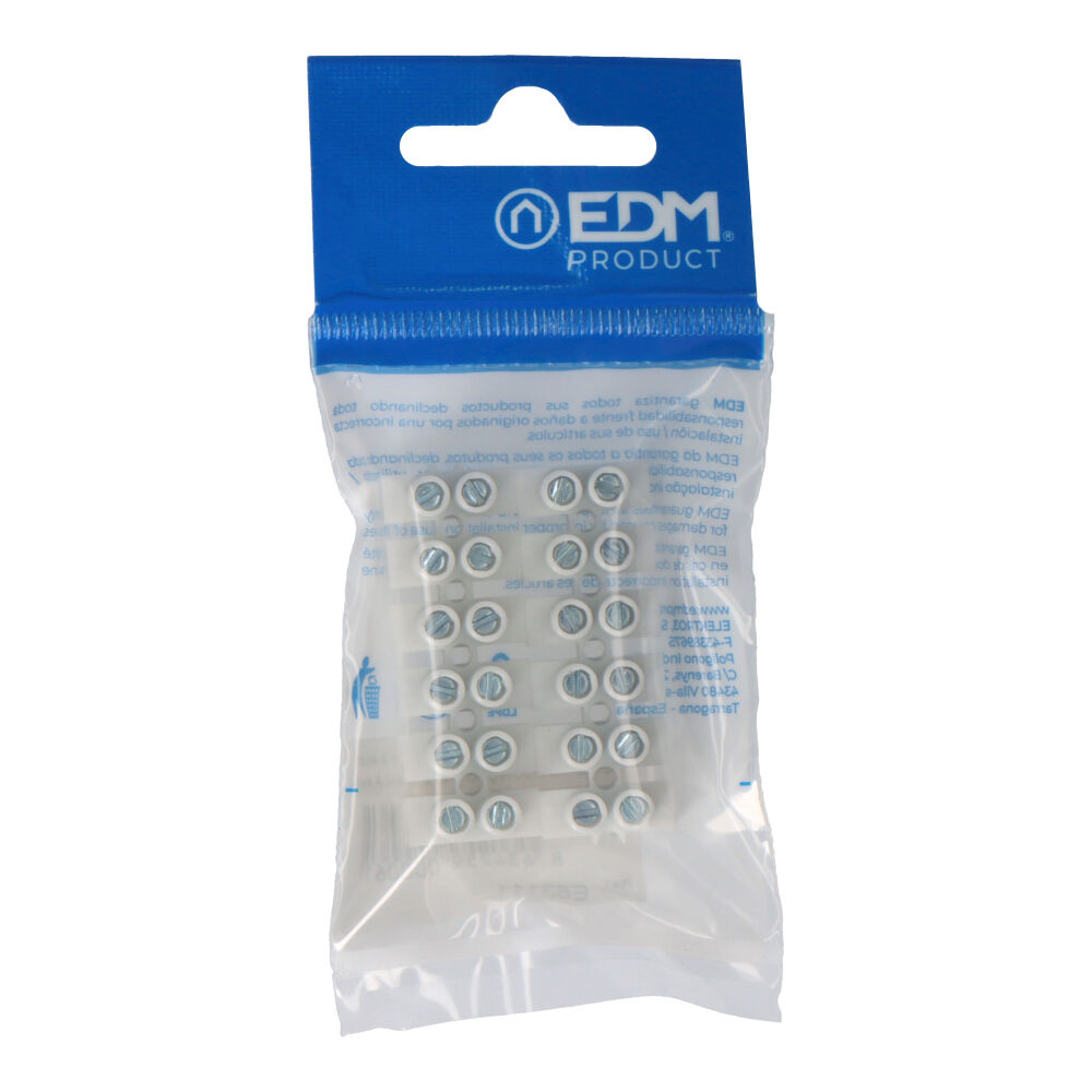 rEGLETA DE CONEXION 2.5mm A 4mm. HOMOLOGADA BLANCA ENVASADA EDM