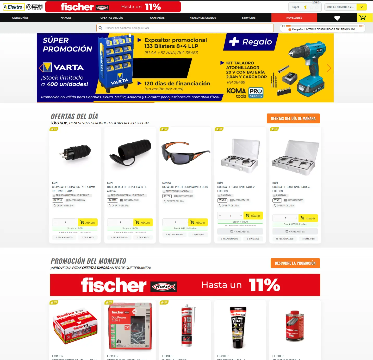 Plataforma B2B: ofertas del día