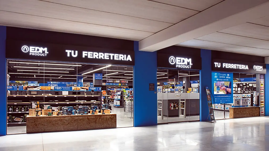 Lineal de la Tienda Demo con la imagen de una ferretería